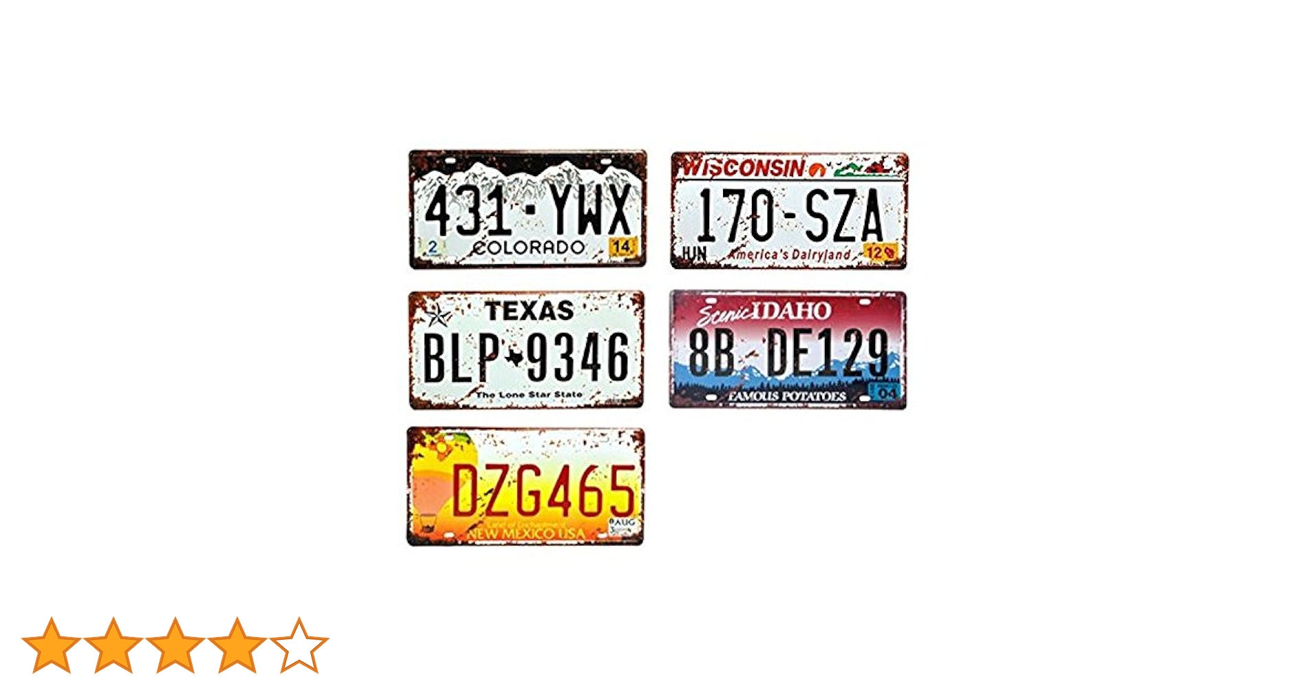 USAヴィンテージサイン／看板　ナンバープレート　5つまとめ売り USAヴィンテージサイン／看板 ナンバープレート 5つまとめ売り